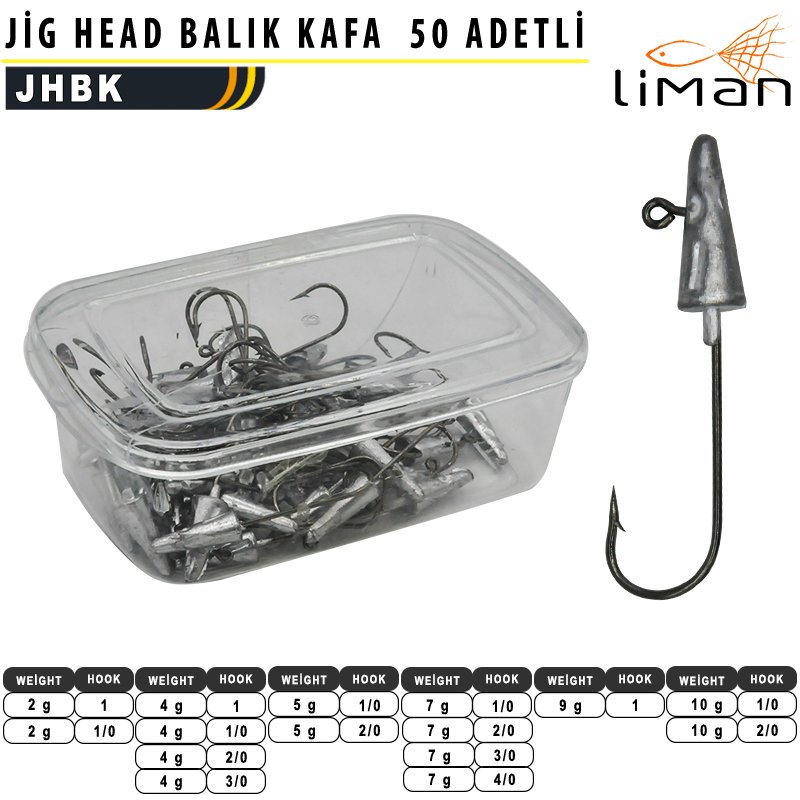 Liman Jig Head Balık Kafa - 50 Adetli