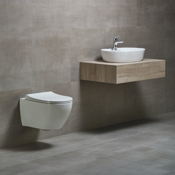 Knidos Asma Klozet-BEYAZ (Tah.Delikli)+Soft Close Kapak