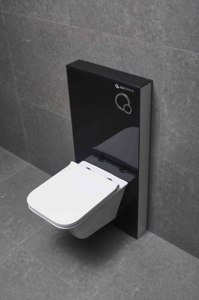 Asma Klozet Uyumlu Siyah Kabin Cam Rezervuar