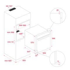 TEKA SteamChef HLB 8550 SC Ankastre Fırın Siyah