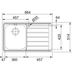 Franke Neptun Slimtop NEX 211 Inox Sağ Damlalıklı