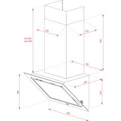 DLV 98660 LB TOS 90 cm, FreshAir özellikli duvar tipi davlumbaz