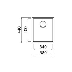 Teka Square 34.40 TG Tek Hazneli Black Tezgah Altı Eviye