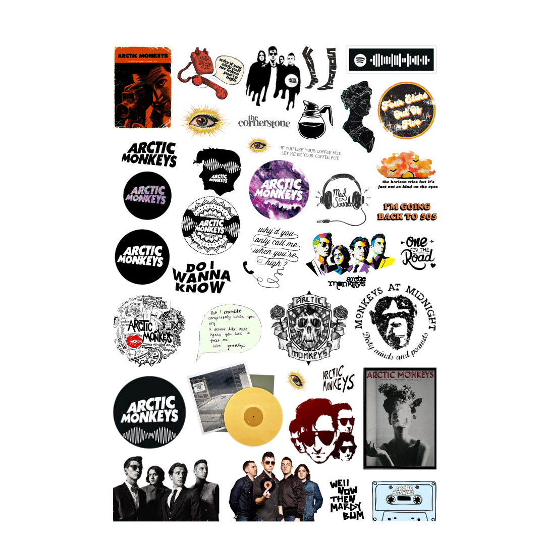38 adet Rock Arctic Monkeys Sticker Seti-Arctic Monkeys Etiket Seti