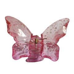 Fairycore Kelebek Figürlü Mandal Toka-Tekli-Benekli-8cm-Pembe