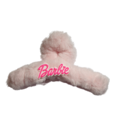 Barbie Tüylü Peluş Mandal Toka-Tekli-12cm-Pembe