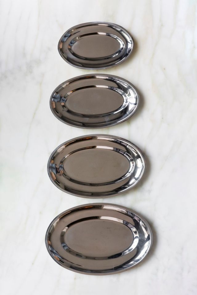 Royal Classy Gümüş Oval Sunum Tabağı & Sunum Tepsisi 20*13 cm