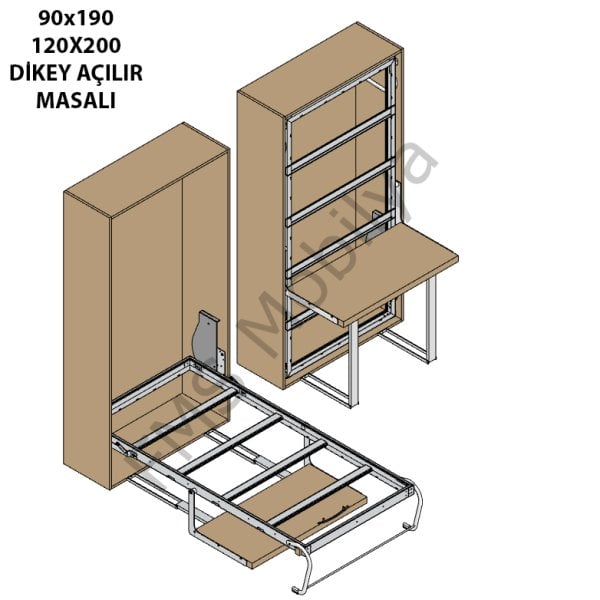 Tek Kişilik Dikey Açılır Mekanizma Masalı