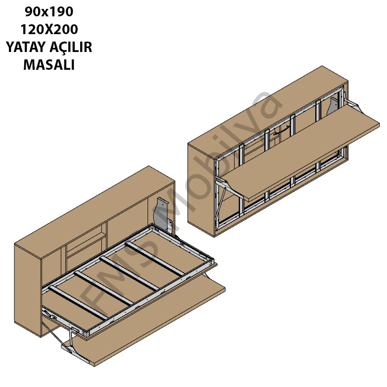 Tek Kişilik Yatay Açılır Mekanizma Masalı