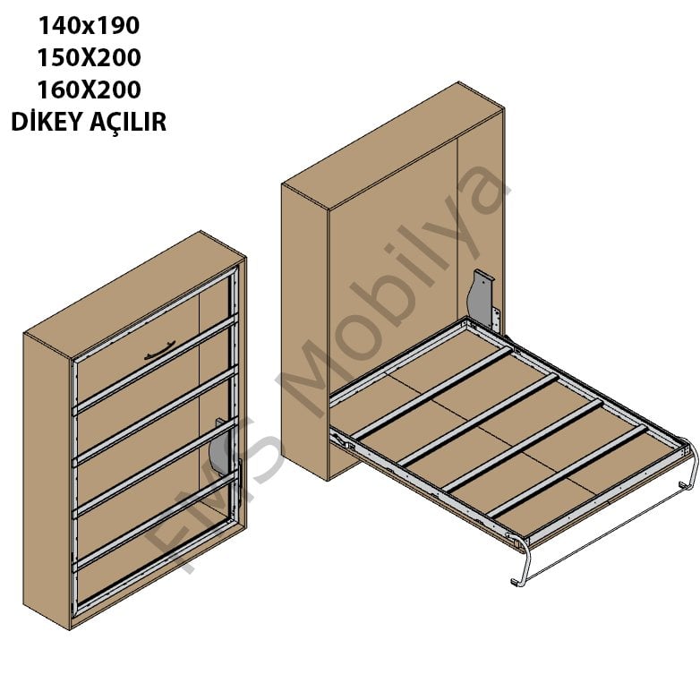 Çift Kişilik Dikey Açılır Mekanizma