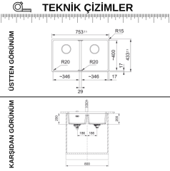 Franke Maris MRG 120-35-35 Tezgah Altı Granit Eviye