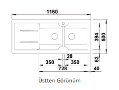 Nuevo SONAS 8 S Seramik Eviye Kristal Beyaz(Sol Damlalıklı)