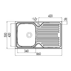 Teka Prıncess 50 B Paslanmaz Çelik Eviye (500 x 860 mm)