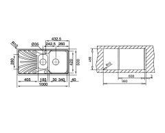 Teka Princess 60 B Paslanmaz Çelik Eviye (500 x 1000 Cm)