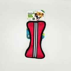 Euro Dog Şeritli Kumaş Kemik Köpek Oyuncağı 22x11 Cm