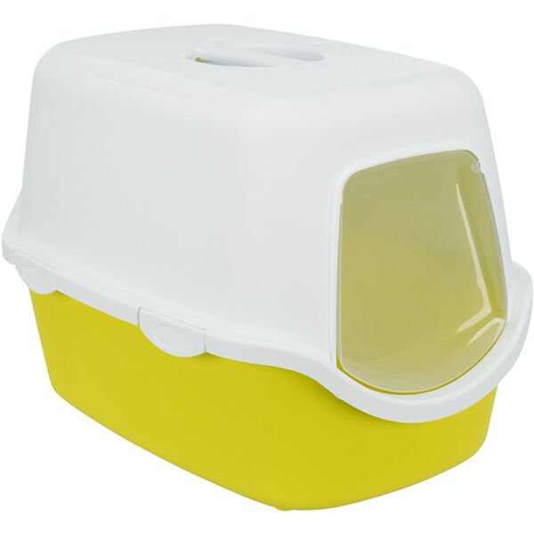 Trixie Litter Tray Kapalı Kedi Tuvaleti Beyaz/Lime Sarı 40x40x56 Cm
