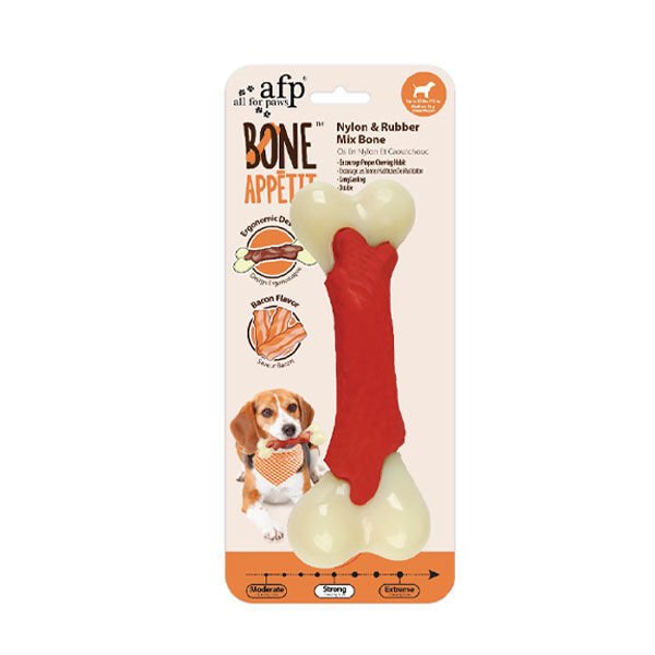 Afp Bone Appetit Pastırma Aromalı Kauçuk Naylon Kemik Köpek Oyuncağı Medium