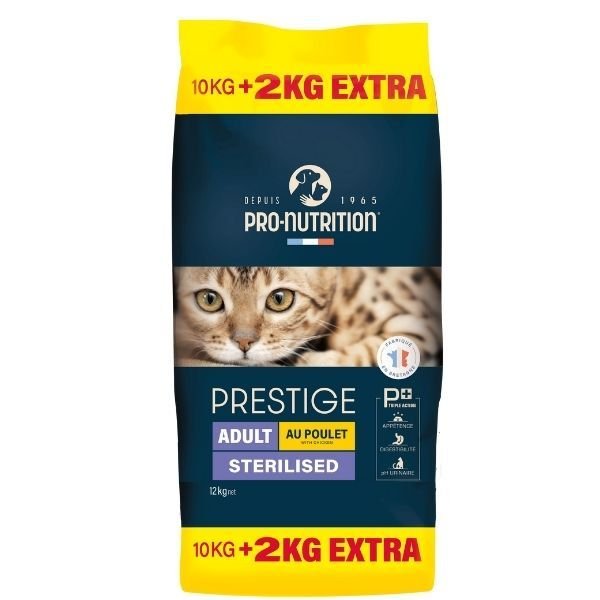 Pro Nutrition Prestige Adult Sterilised Tavuklu Kısırlaştırılmış Yetişkin Kedi Maması 10+2 Kg Hediyeli
