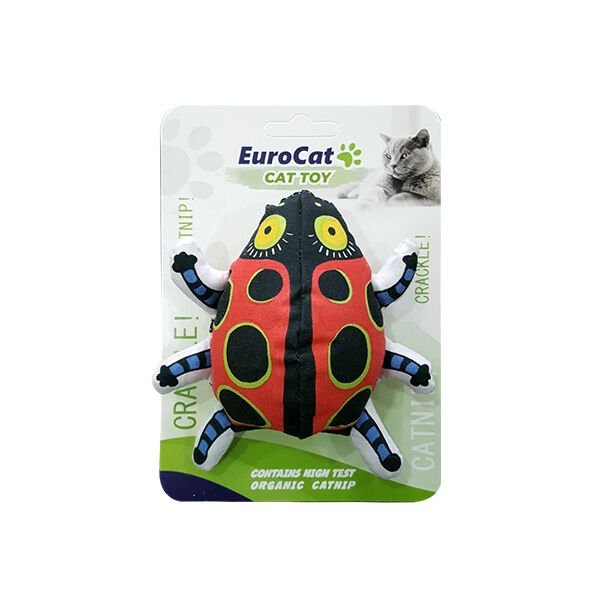 Eurocat Uğur Böceği Şeklinde Kedi Oyuncağı Kırmızı 10 Cm