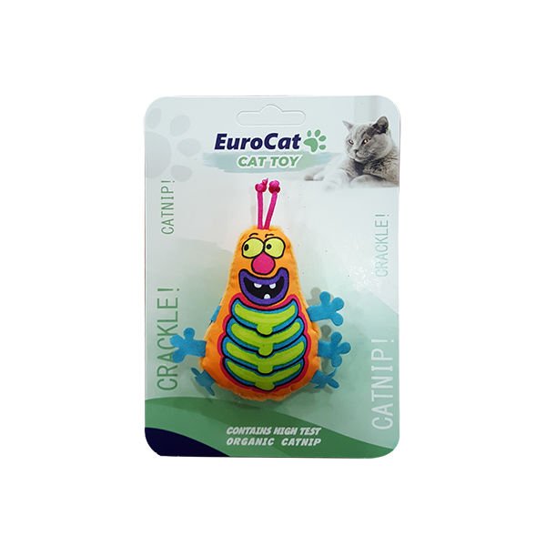 Eurocat Turuncu Tırtıl Şeklinde Kedi Oyuncağı 9.5 Cm