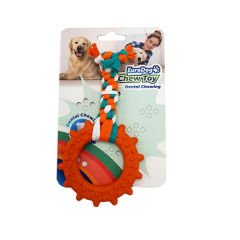 Euro Dog Plus Halka Şekilli Köpek Diş Kaşıma İpi Beyaz/Turuncu/Yeşil 14.5 Cm