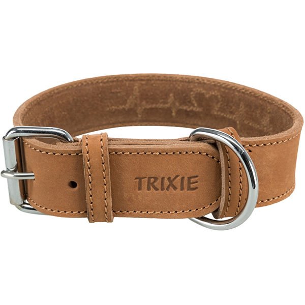 Trixie Tokalı Kalın Deri Köpek Boyun Tasması Kahverengi Large 40x47-55 Cm