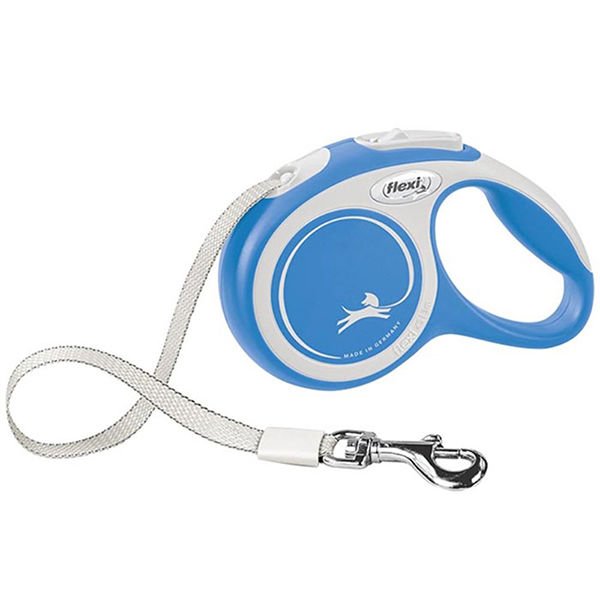 Flexi New Comfort Şerit Otomatik Köpek Gezdirme Tasması Small Mavi/Beyaz 5 Mt