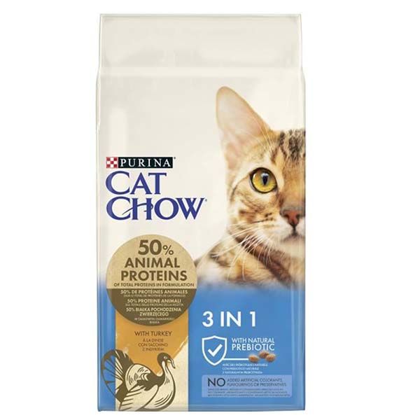 Cat Chow 3 in 1 Hindili Preobiyotikli Yetişkin Kedi Maması 15 Kg