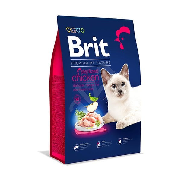 Brit Premium By Nature Sterilised Tavuklu Kısırlaştırılmış Yetişkin Kedi Maması 8 Kg