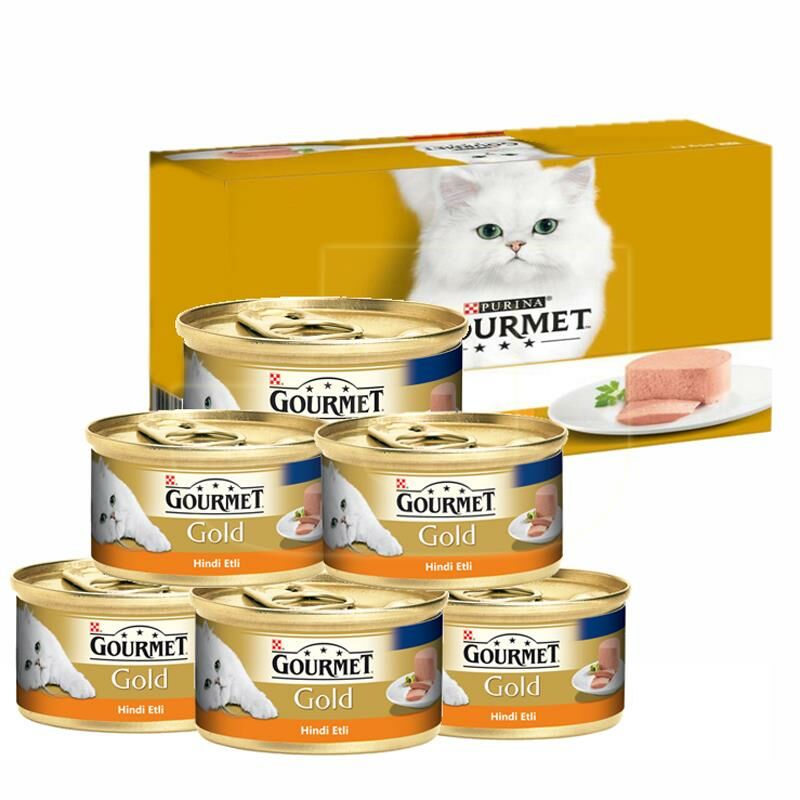 Gourmet Gold Kıyılmış Hindili Yetişkin Konserve Kedi Maması 6x85 Gr Paket