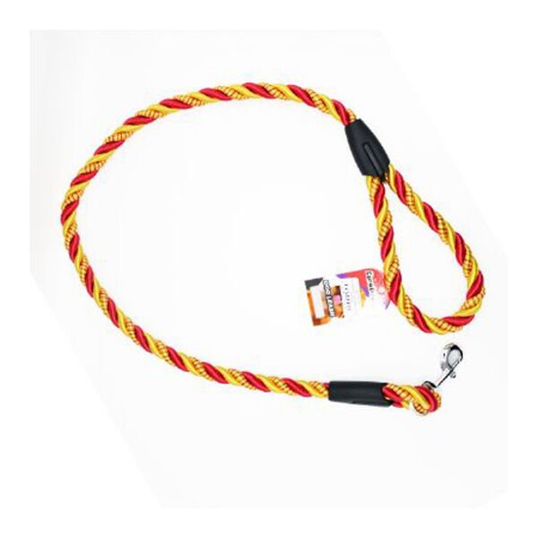 Euro Dog Spiral Desenli Köpek Uzatma Tasması Kırmızı/Sarı 14 Mm 120 Cm