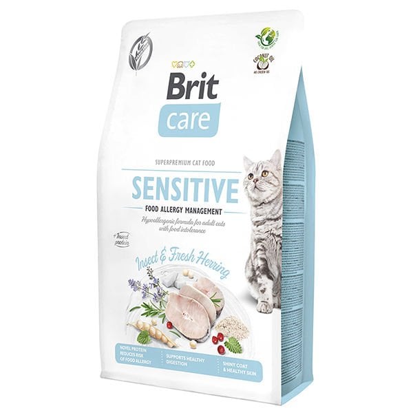 Brit Care Hipoalerjenik Sensitive Ringa Balıklı & Böcekli Tahılsız Yetişkin Kedi Maması 2 Kg