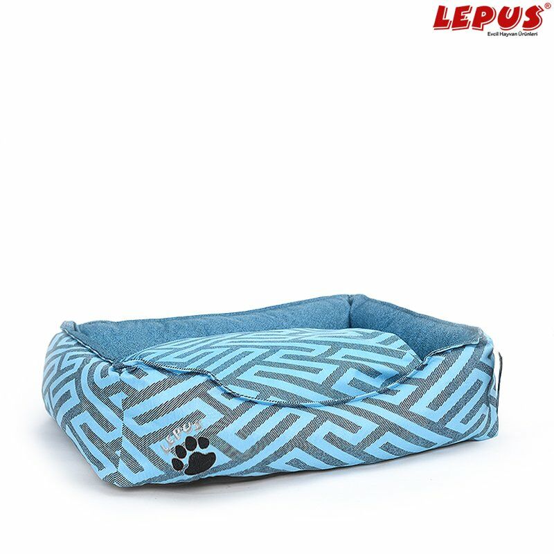 Lepus Premium Köpek Yatağı Mavi Medium 60x44x22 Cm