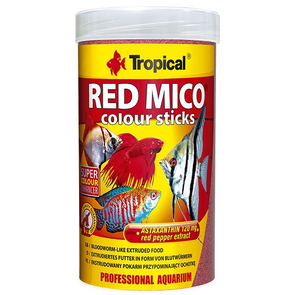 Tropical Red Mico Colour Sticks Kan Kurdu İçerikli Ekstrüde Balık Yemi 100 Ml 32 Gr