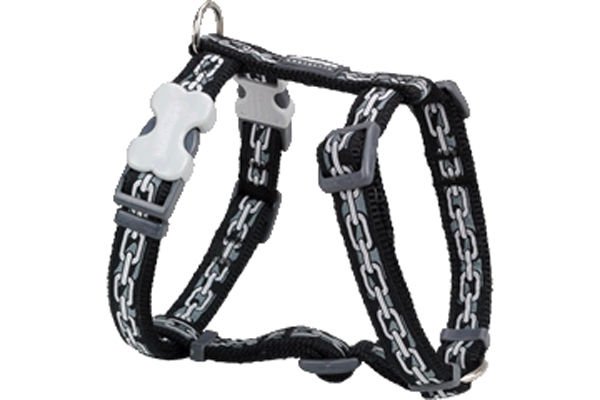 Red Dingo Chain Zincir Desenli Köpek Göğüs Tasması Siyah 12 Mm