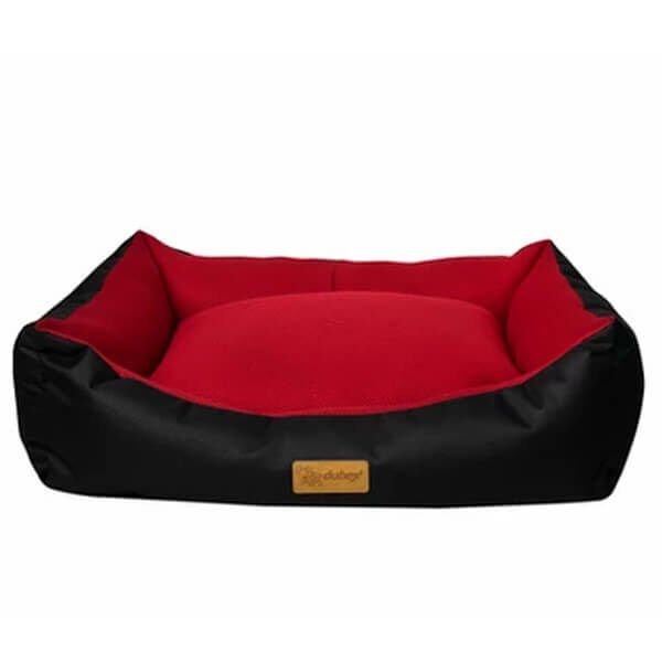 Dubex Dondurma Dikdörtgen Köpek ve Kedi Yatağı Siyah/Kırmızı Small 50x38x19 Cm