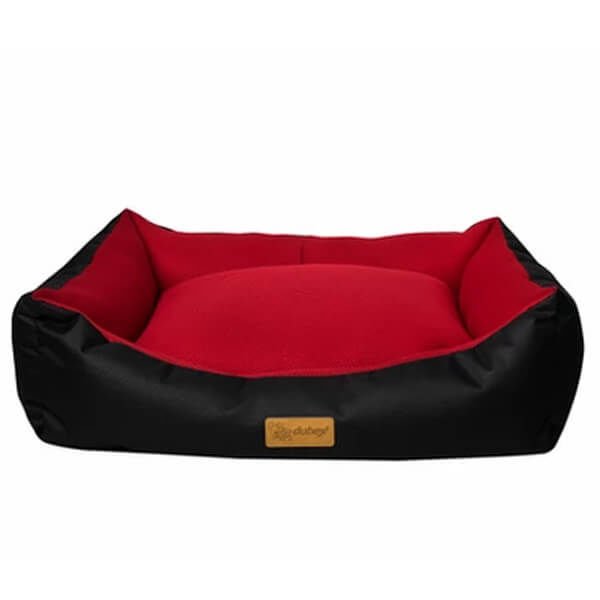 Dubex Dondurma Dikdörtgen Köpek ve Kedi Yatağı Siyah/Kırmızı Large 78x60x22 Cm