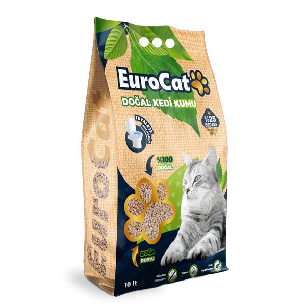 Euro Cat Hızlı Topaklanan Doğal Kedi Kumu 10 Lt