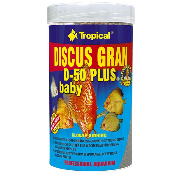 Tropical Discus Gran D-50 Plus Baby Yavru Discus Balıkları için Renklendirici Granül Balık Yemi 100 Ml