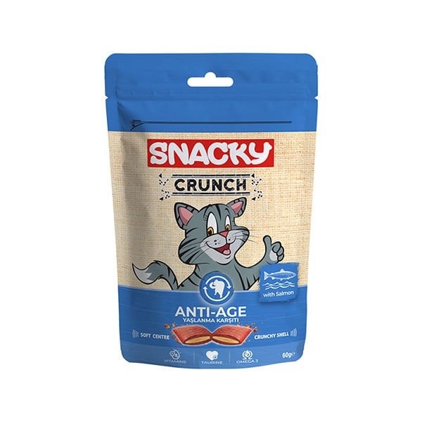 Snacky Crunch Anti-Age Somonlu Yaşlanma Karşıtı Kedi Ödülü 60 Gr