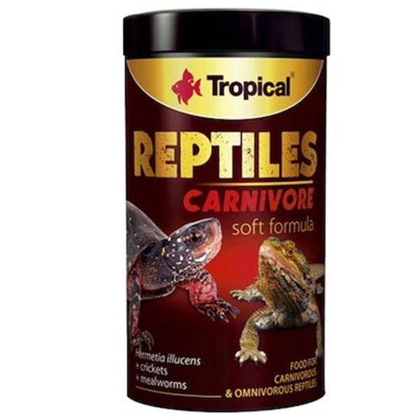 Tropical Reptiles Carnivore Soft Etobur ve Omnivor Sürüngenler için Yem 250 Ml 65 Gr