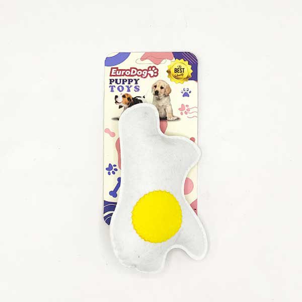 Euro Dog Puppy Toys Peluş Yumurta Yavru Köpek Oyuncağı Beyaz/Sarı