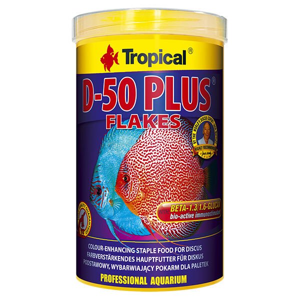 Tropical D-50 Plus Discus Balıkları İçin Renklendirici Pul Balık Yemi 250 Ml 50 Gr