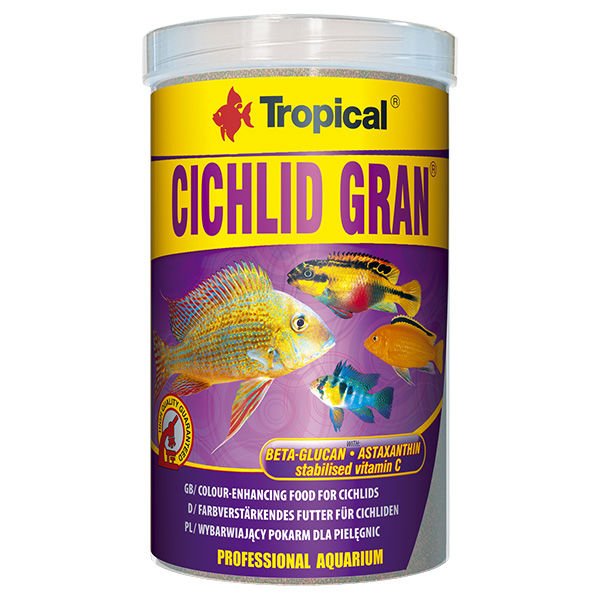 Tropical Cichlid Gran Cichlid Balıkları İçin Renklendirici Granül Balık Yemi 250 Ml 138 Gr