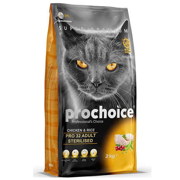 Pro Choice Pro 32 Sterilised Tavuklu Kısırlaştırılmış Kedi Maması 2 Kg