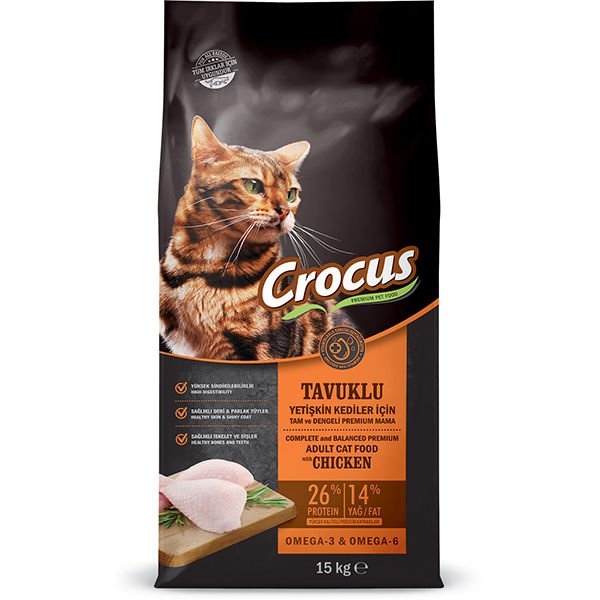 Crocus Adult Tavuklu Yetişkin Kedi Maması 15 Kg