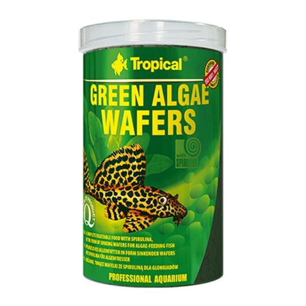 Tropical Green Algae Wafers Vatoz Balıkları için Yosunlu Yüzen Tablet Yem 250 Ml 113 Gr
