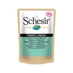 Schesir Ton Balıklı ve Çipura Pouch Konserve Yetişkin Kedi Maması 100 Gr