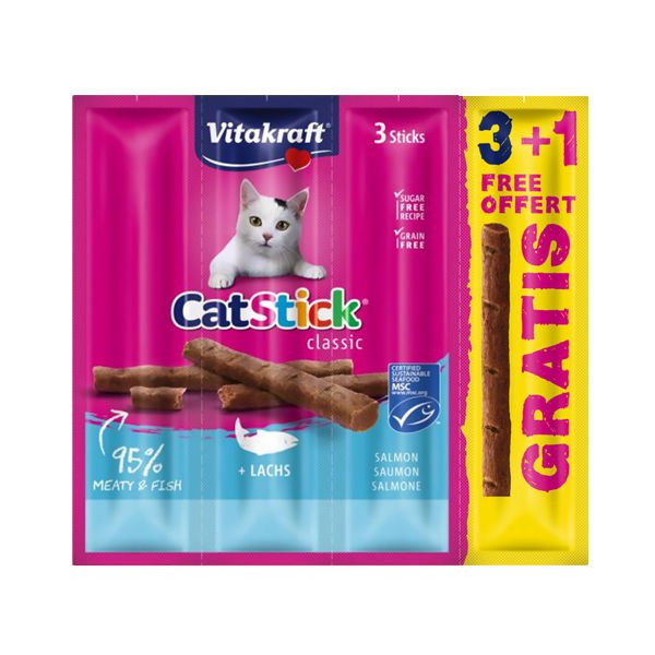 Vitakraft Sticks Somon ve Alabalık Etli Kedi Ödülü 4x6 Gr