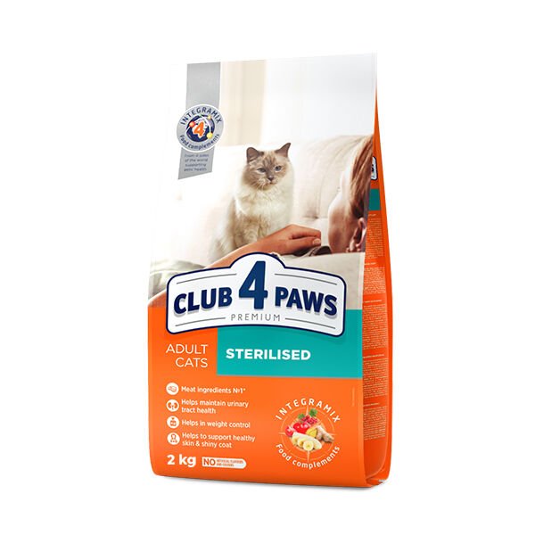 Club4Paws Premium Sterilised Tavuklu Kısırlaştırılmış Yetişkin Kedi Maması 2 Kg